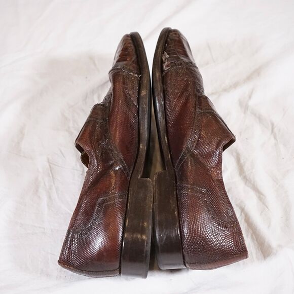 David Eden Crocodile Dress Shoes Vintage Made in Spain Men’s Size 12 Repaired main image 7